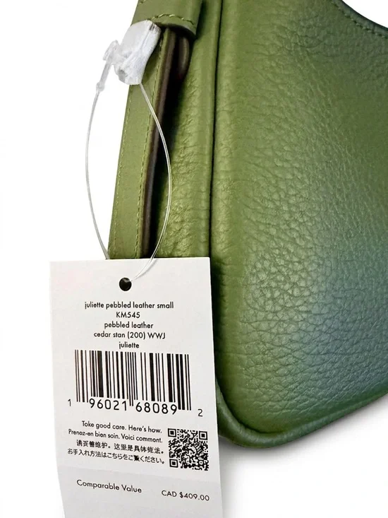 kate spade Olive Green Pebbled Leather Shoulder Bag with Gold Logo - Picture 3 of 3